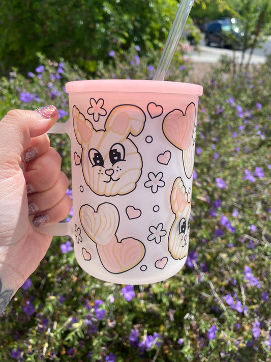 Easter Concha Glass Mug with Handle