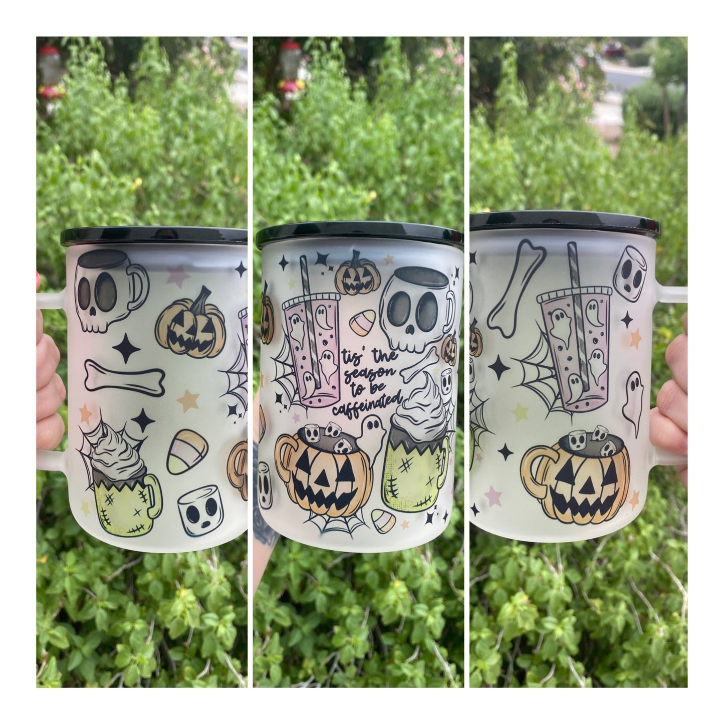Tis this season Halloween Glass Mug with Handle