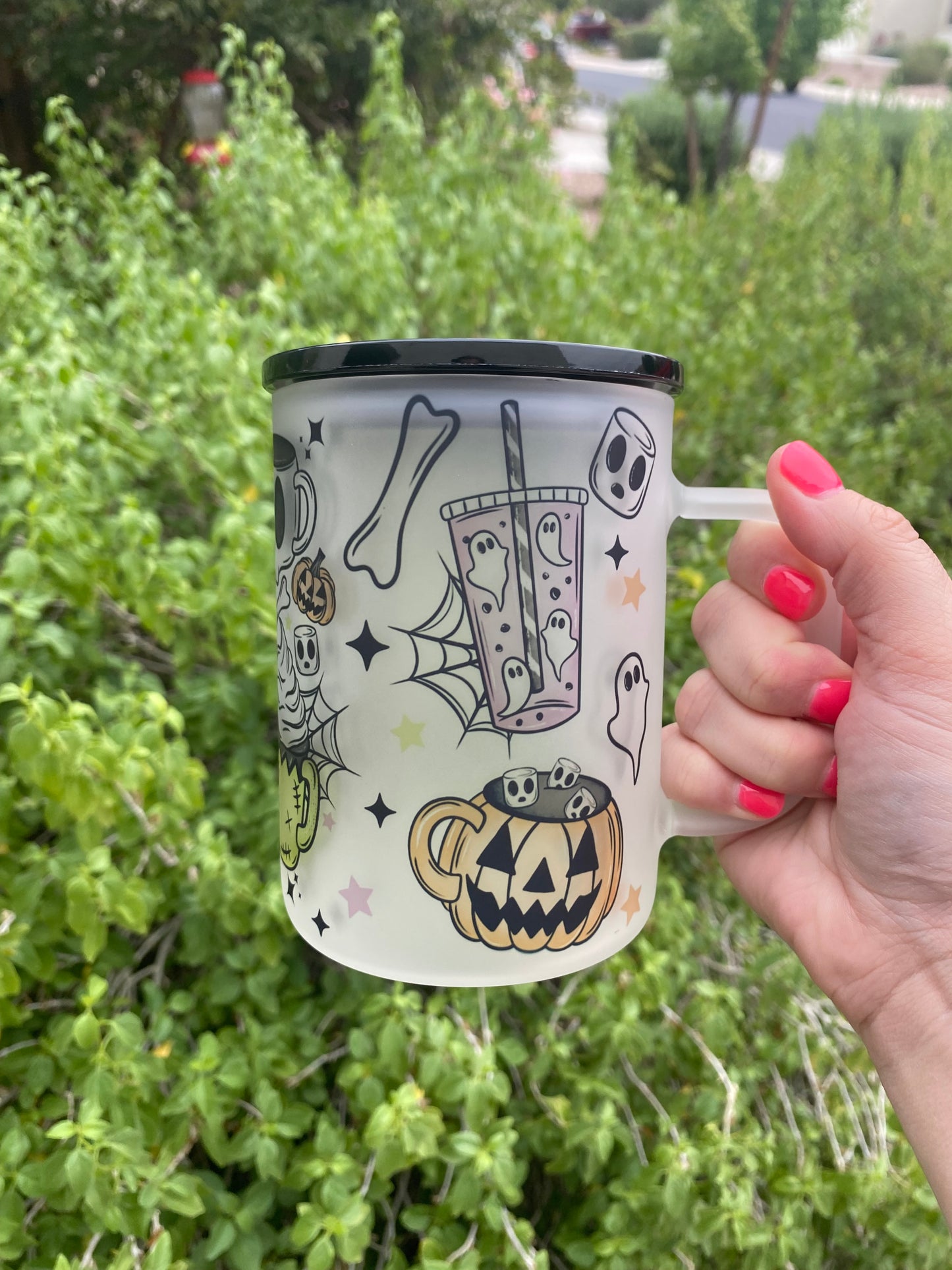 Tis this season Halloween Glass Mug with Handle