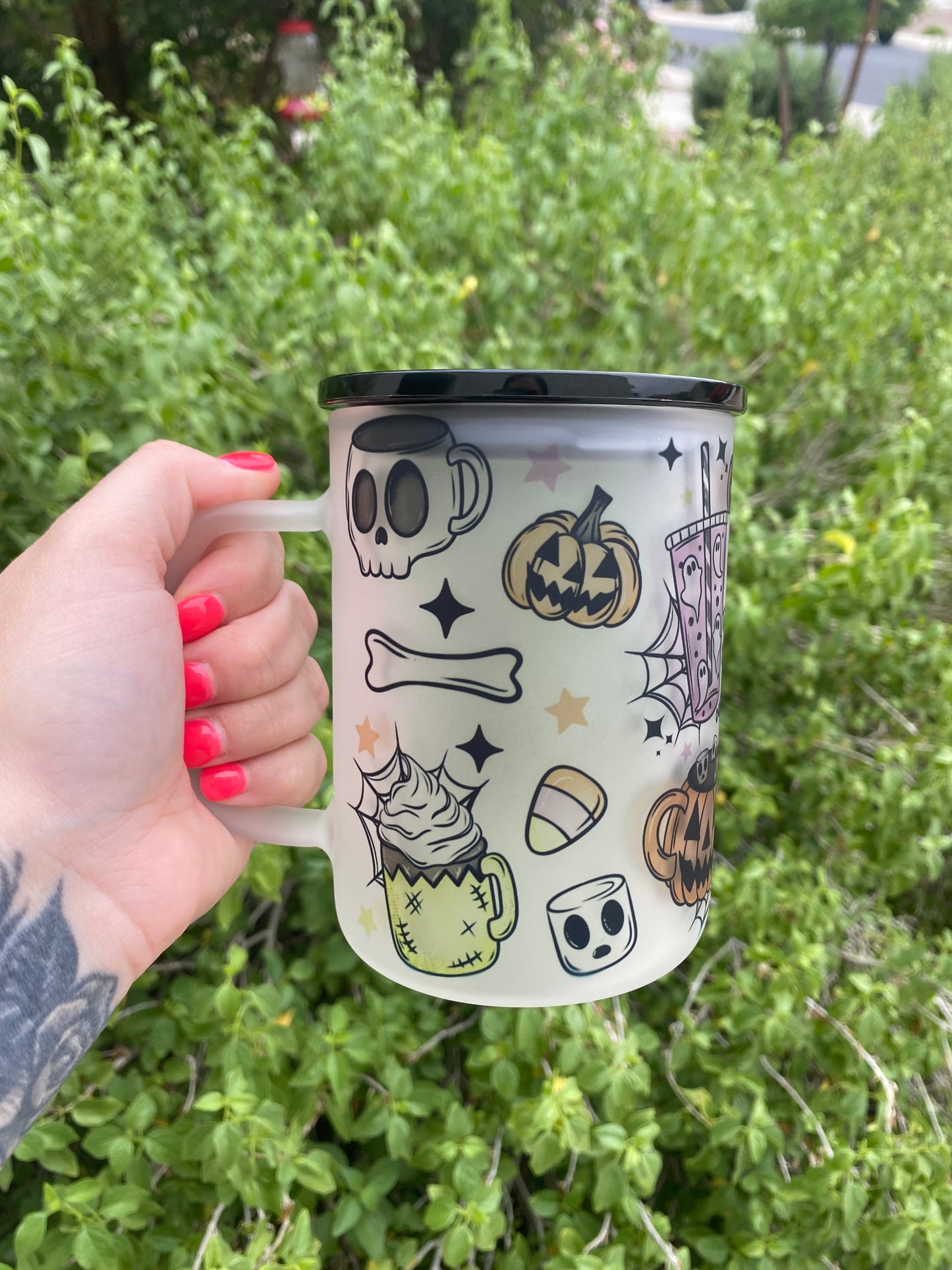 Tis this season Halloween Glass Mug with Handle