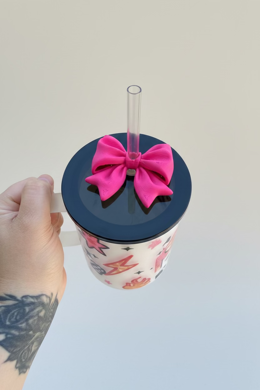 Bow Straw Lid Toppers