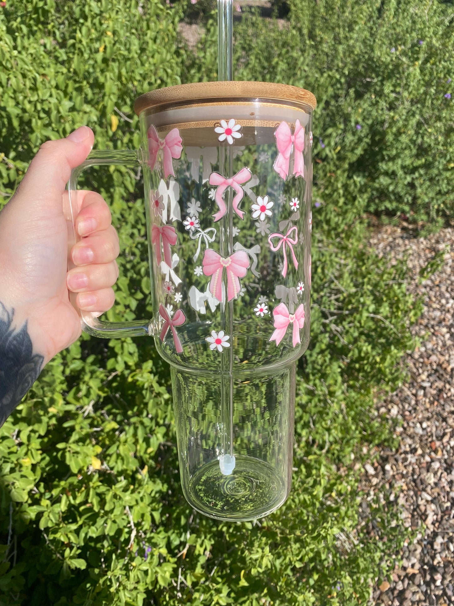 Pretty Bow Glass 40oz Tumbler
