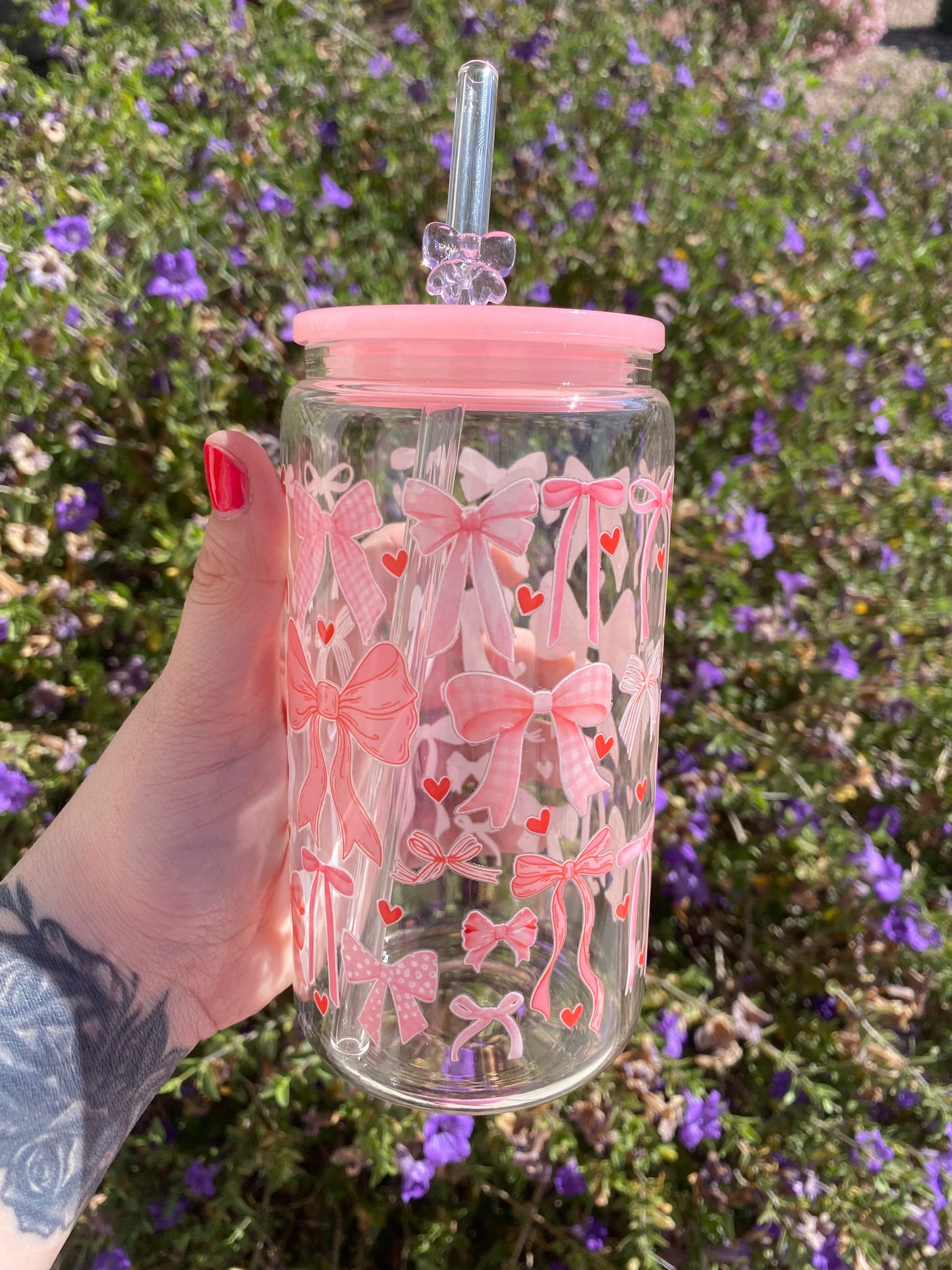 Bows, Bows, & More Bows Glass Libbey Cup