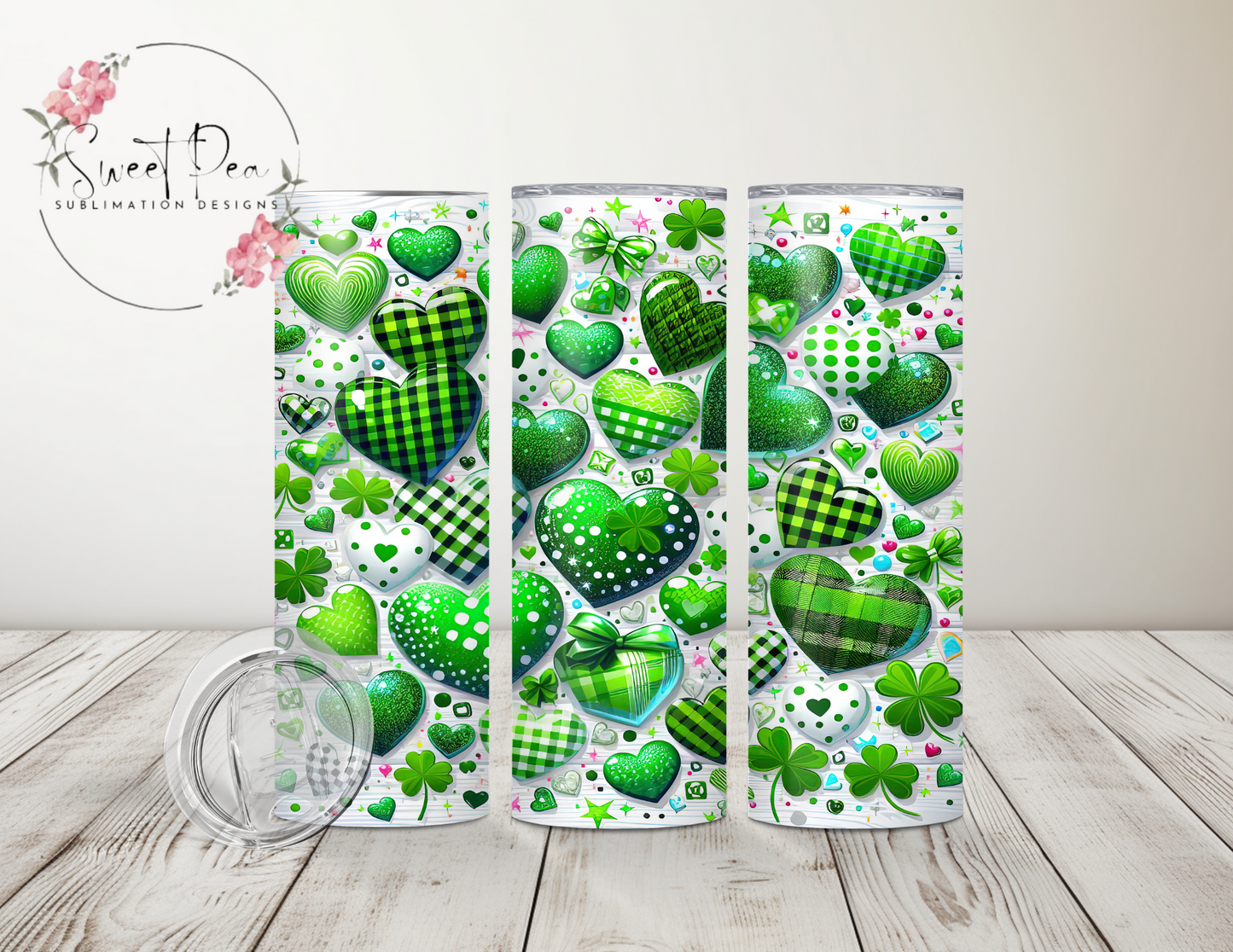 St Patrick's Day Hearts 20oz Tumbler