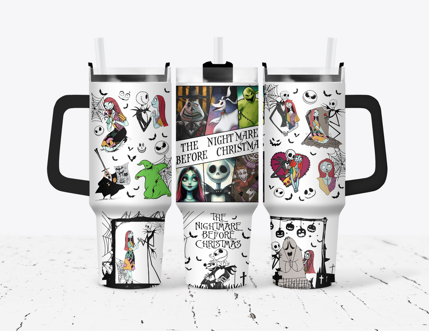 Halloween Characters 40oz Tumbler with Handle