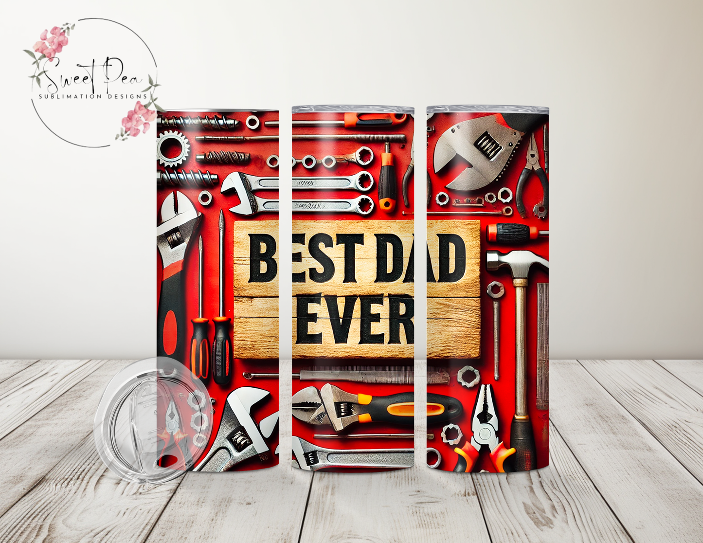 Best Dad Ever Tools Red 20oz Tumbler