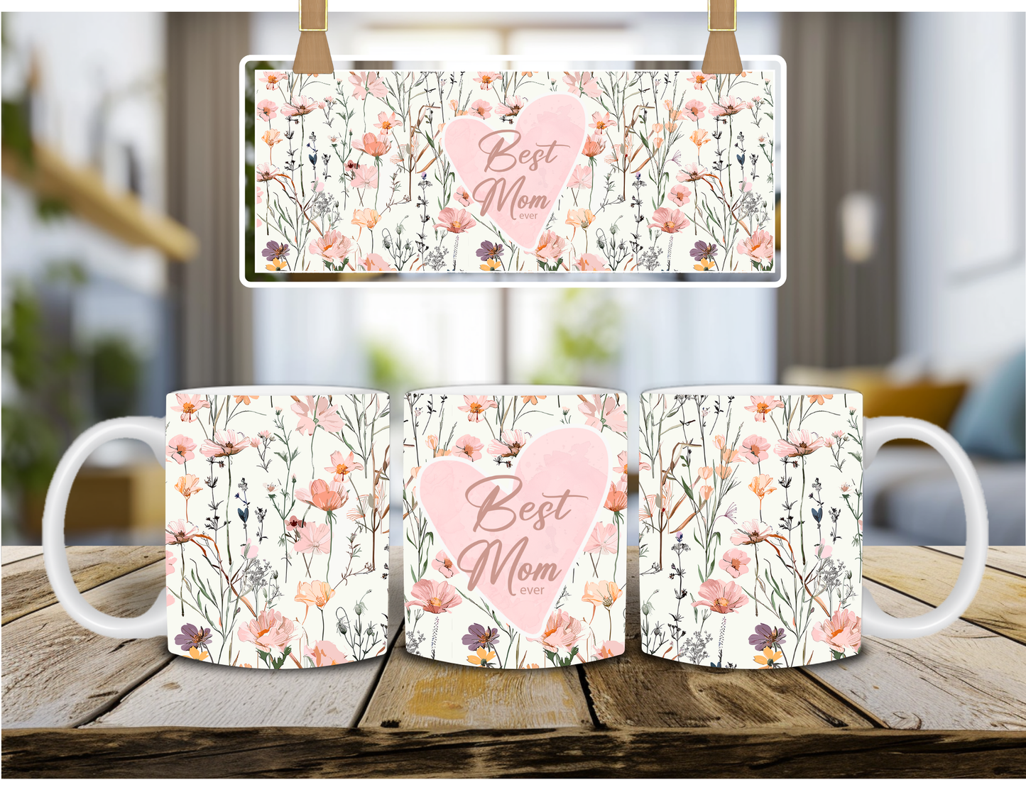 Floral Best Mom Ever Coffee Mug