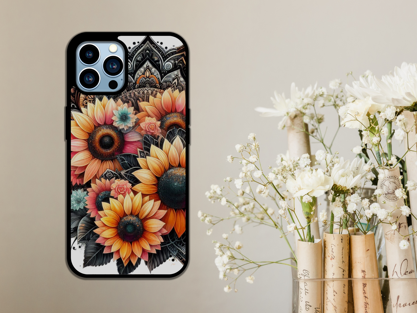 Mandala & Sunflowers iPhone Case