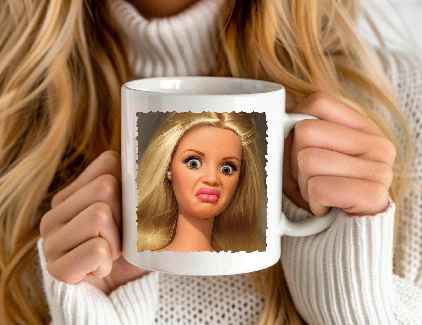 Disgusted Doll Meme "Blonde" Coffee Mug