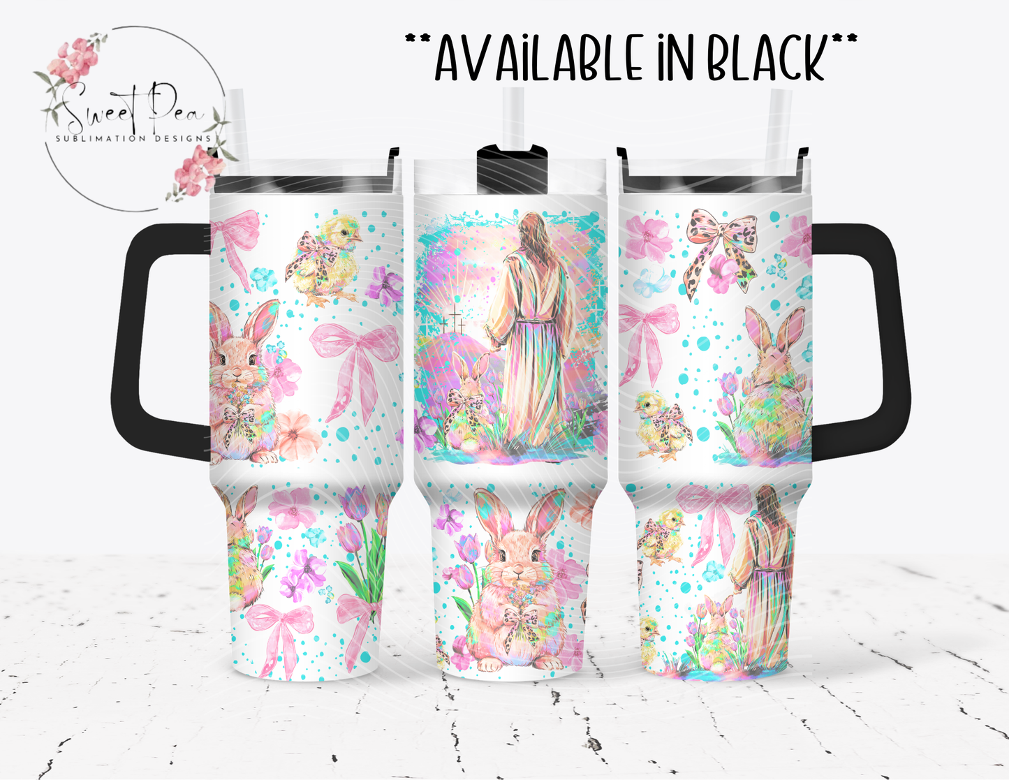 Jesus & Bunny Christian Watercolors 40oz Tumbler