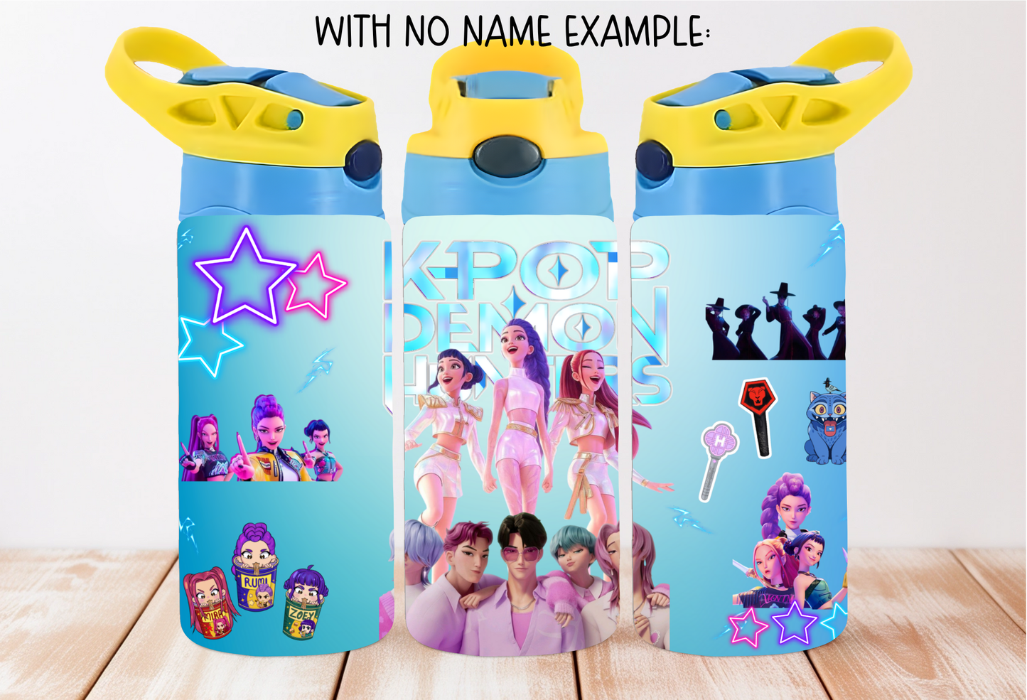 Huntrix K-Pop Demon Hunters Kids 12 oz Flip Top Tumbler (Blue)