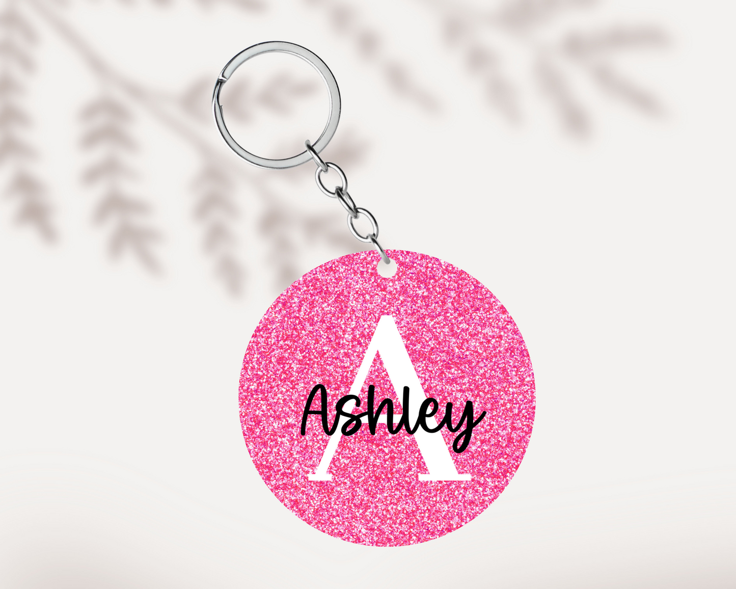 Personalized Glitter Name Keychain