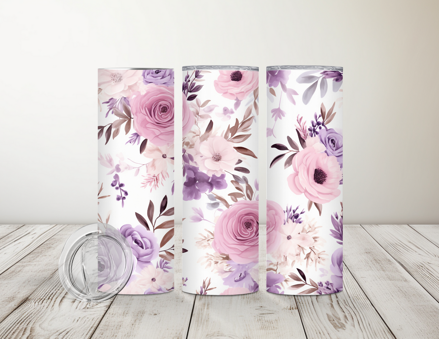 Pink and Purple Floral 20 oz Tumbler