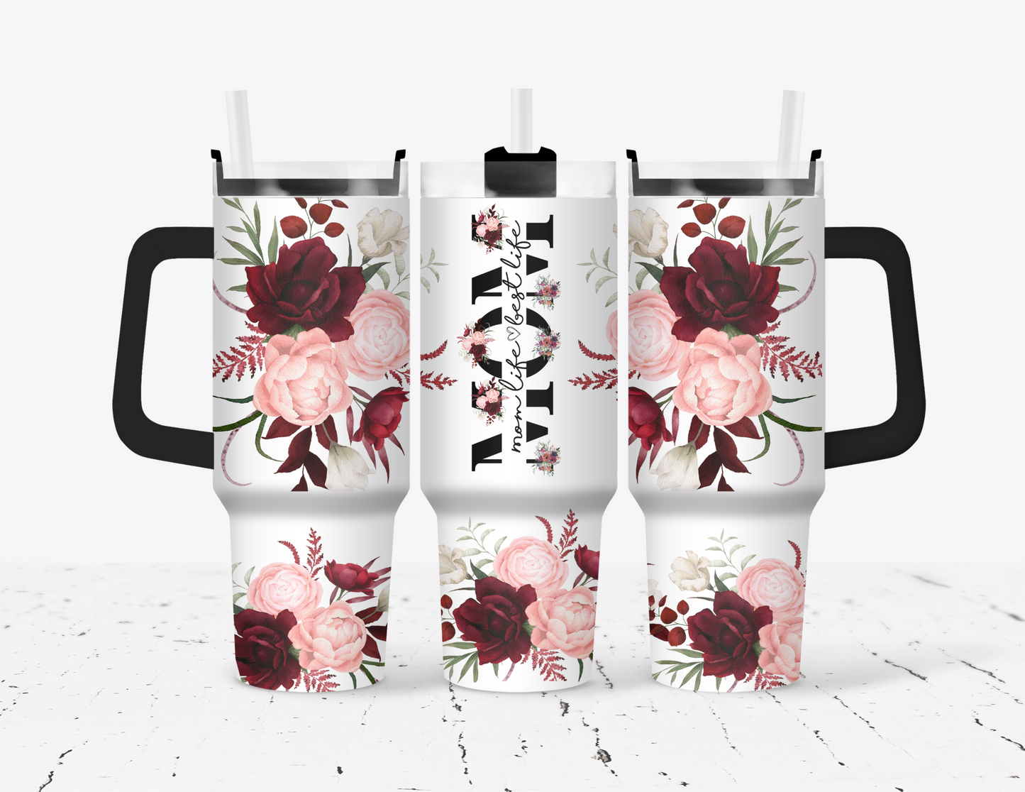 Mom Life 40oz Tumbler with Handle