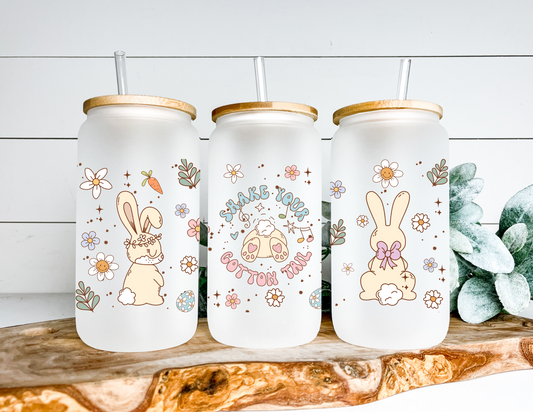 Easter "Shake your Cotton Tail" Glass Libbey Cup