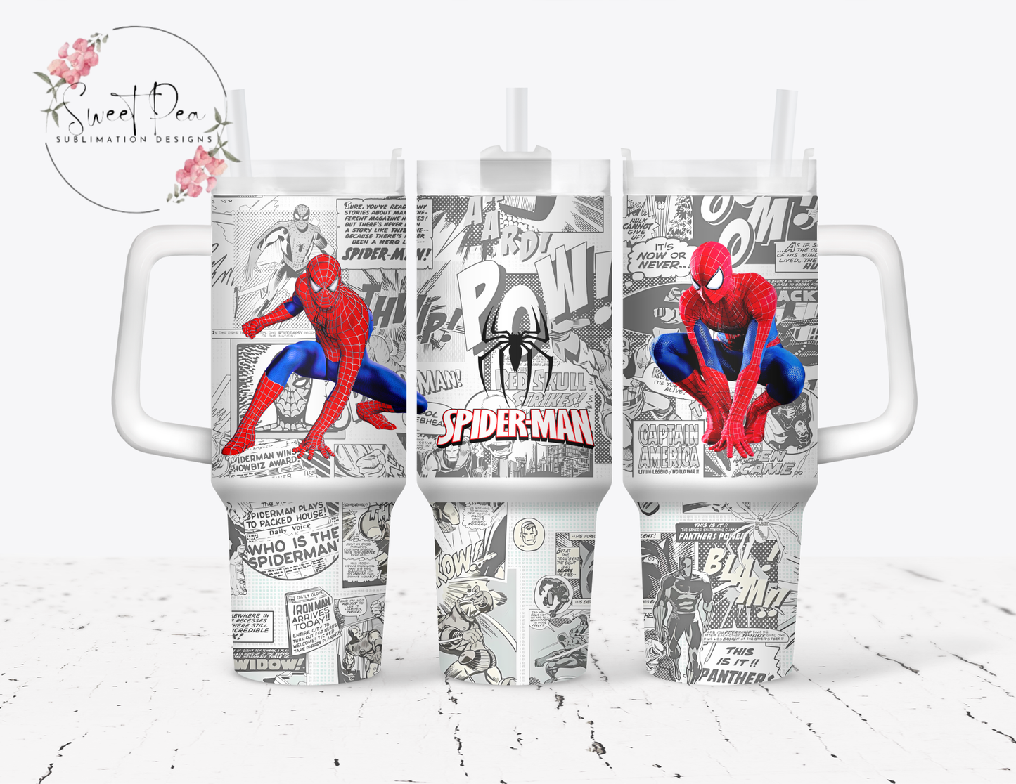 Spiderman Marv*l Comic 40oz Tumbler