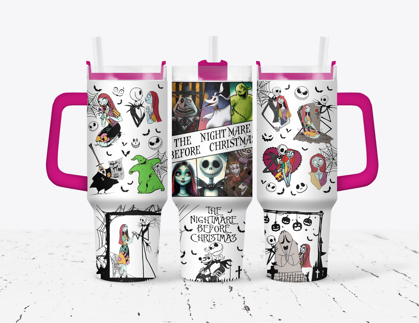 Halloween Characters 40oz Tumbler with Handle