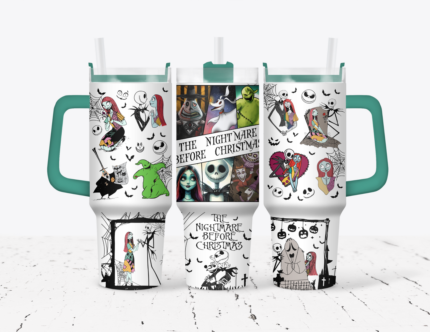 Halloween Characters 40oz Tumbler with Handle
