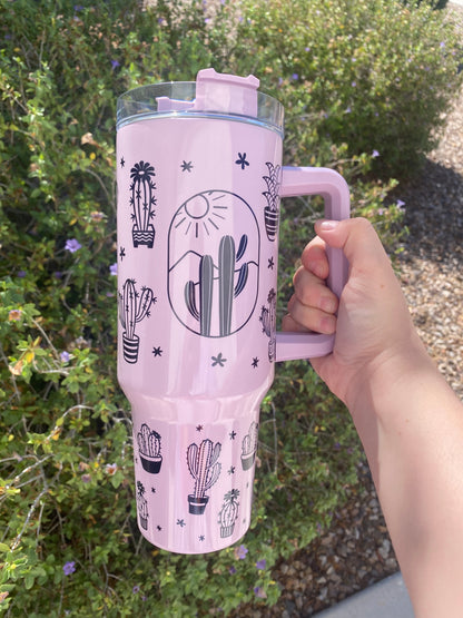 Purple Cactus 40oz Tumbler