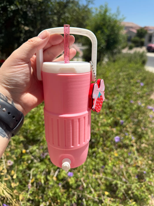 12oz Skinny Can Cooler with Strawberry Can Opener
