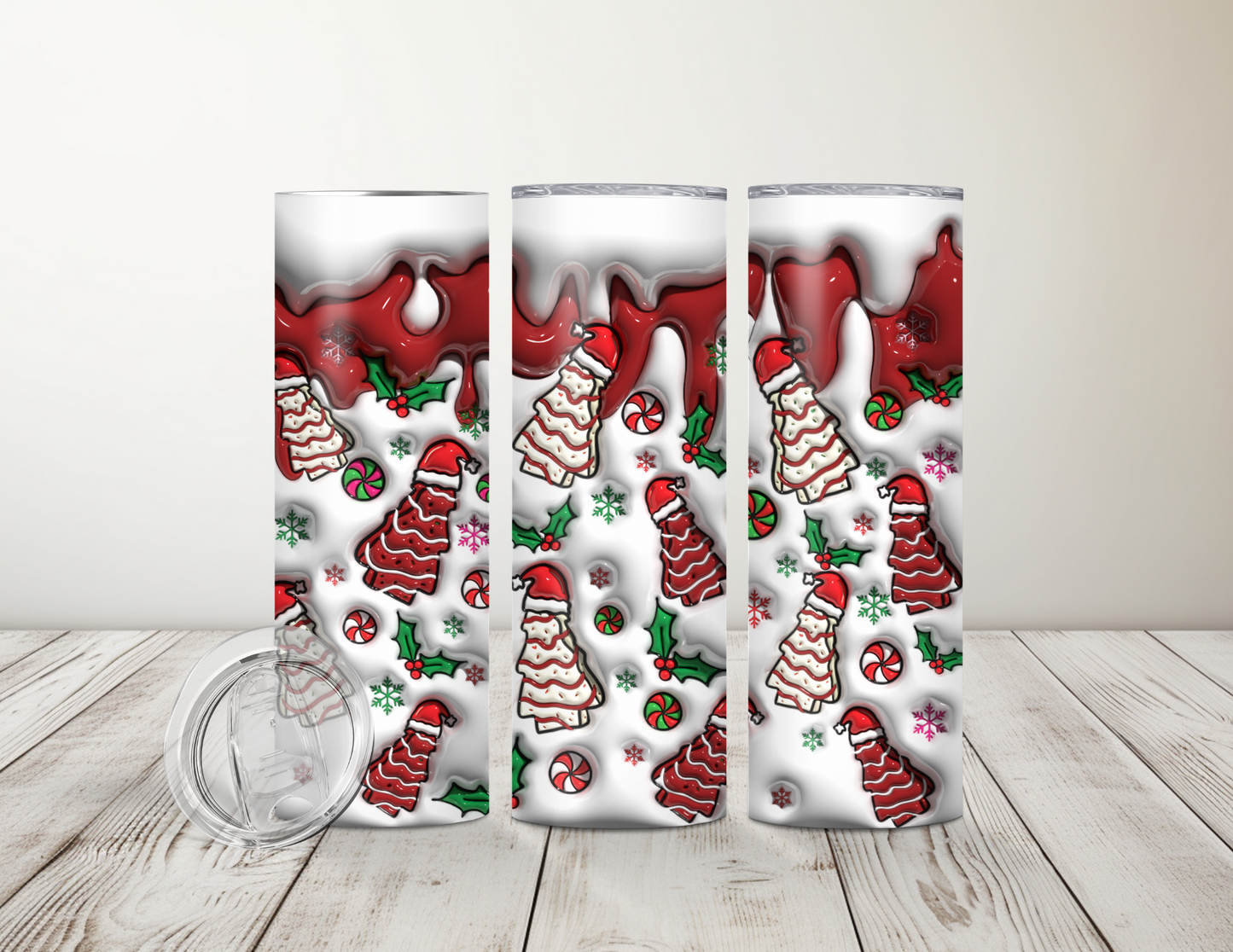 3D Christmas Trees Cookies 20 oz Tumbler