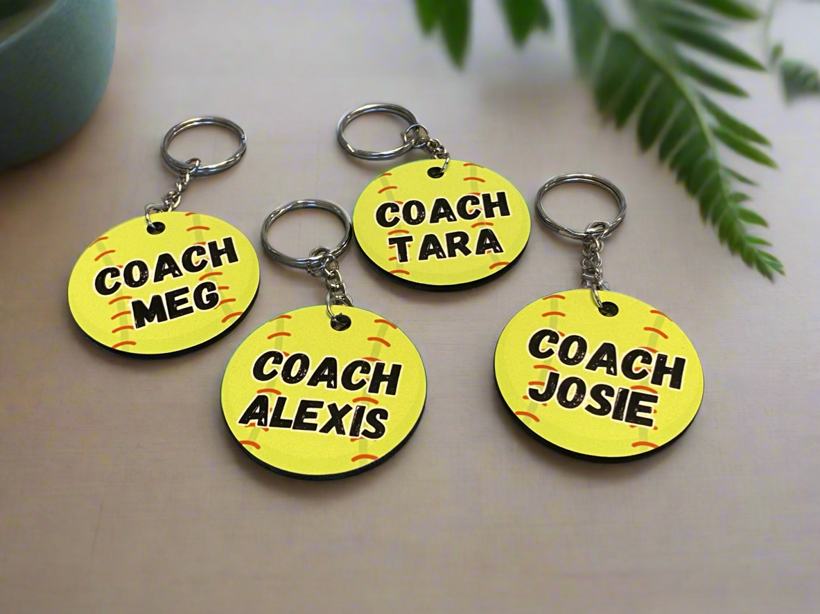 Personalized Softball Keychains