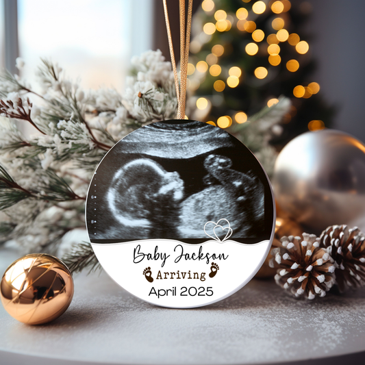 Baby Announcement Ultrasound Christmas Ornament