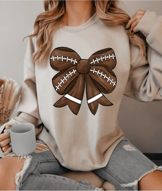 Football Bow T-shirt or Sweatshirt