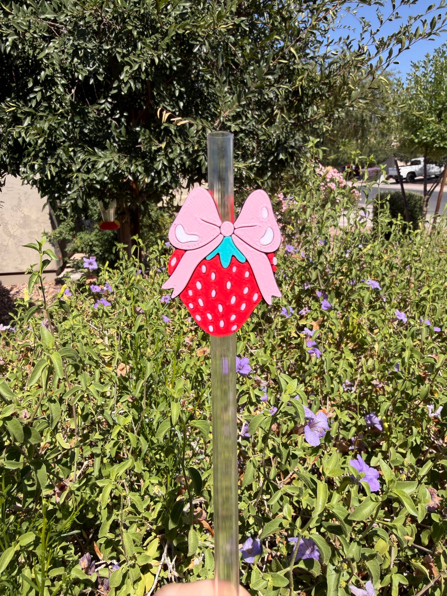 Strawberry Coquette Straw Topper