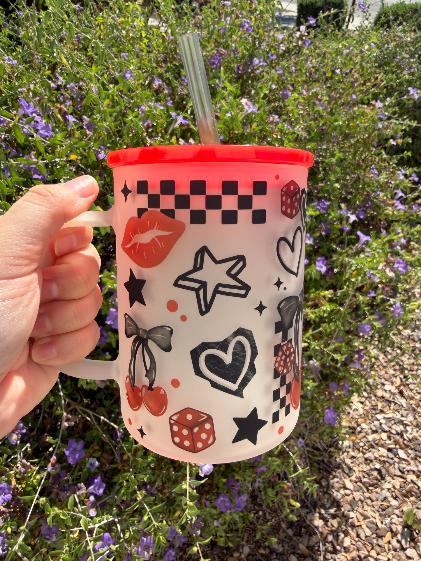 Mama Life Glass Mug with Handle