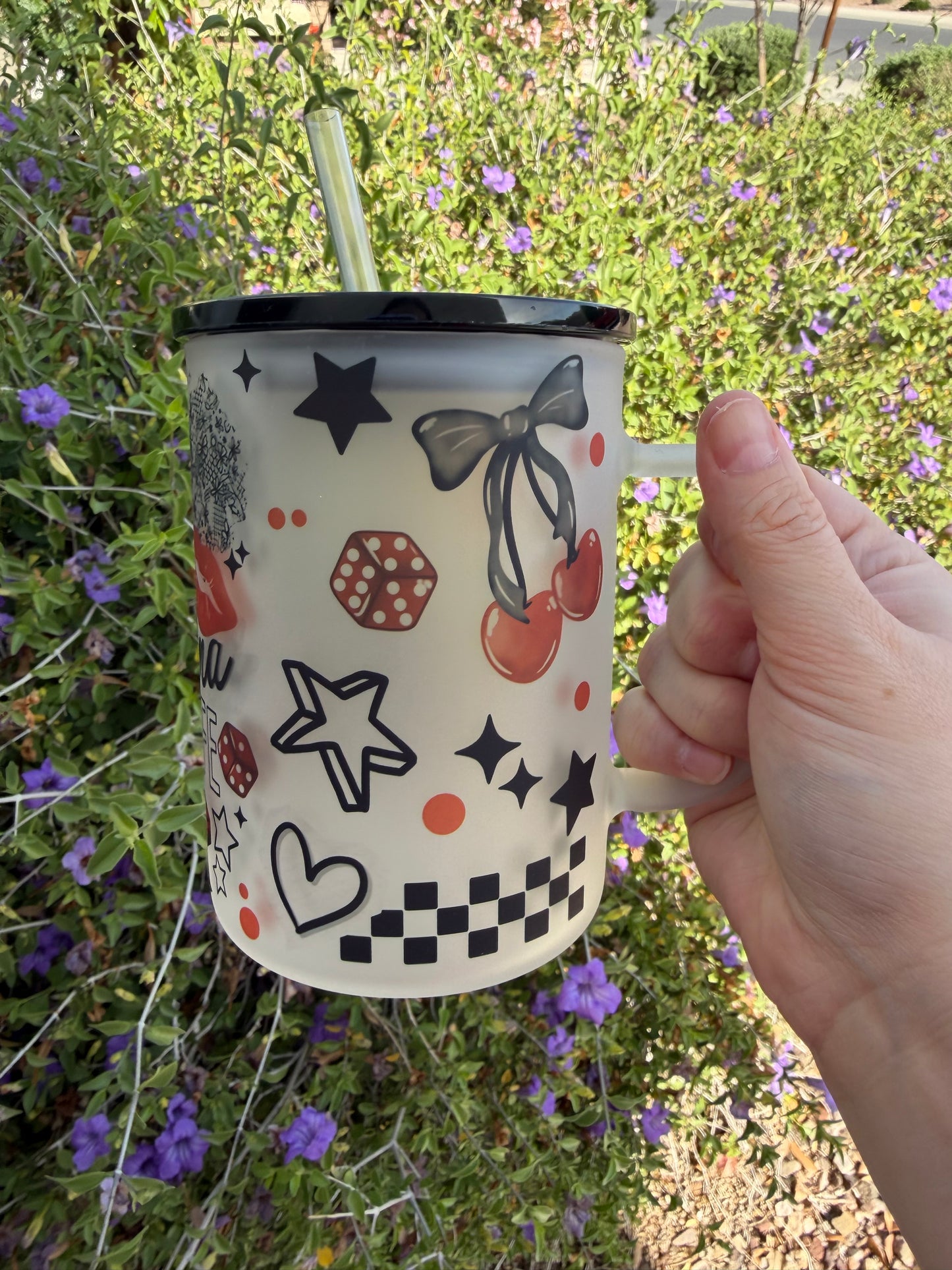 Mama Life Glass Mug with Handle