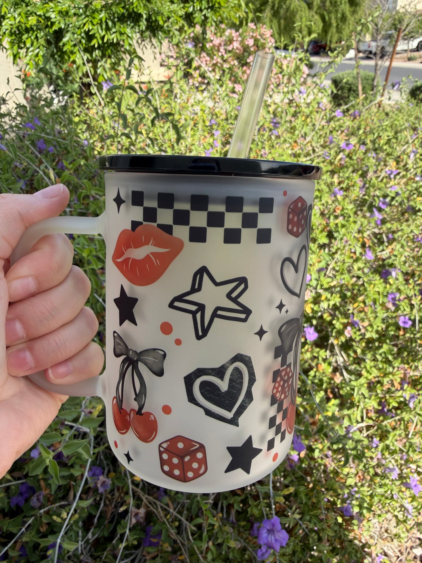 Mama Life Glass Mug with Handle