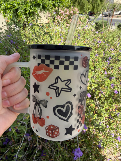 Mama Life Glass Mug with Handle