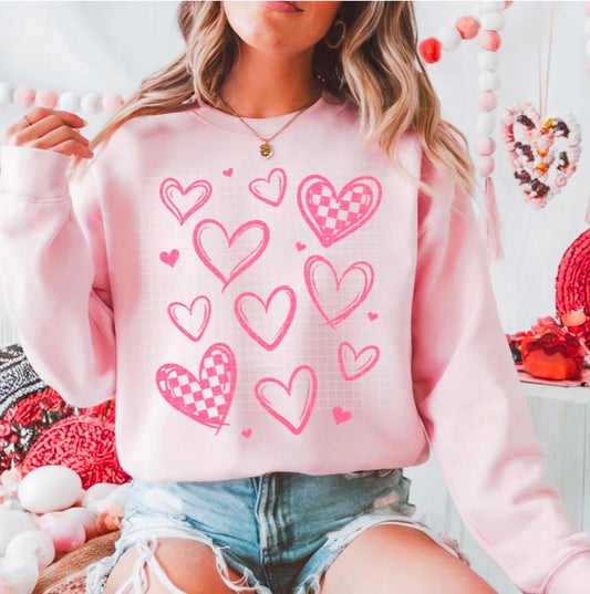 Checkered Hearts T-Shirt/Sweatshirt