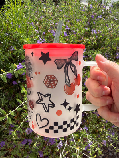 Mama Life Glass Mug with Handle
