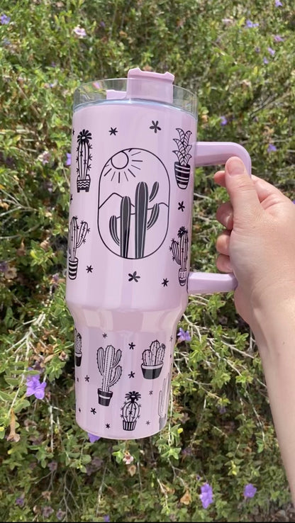 Purple Cactus 40oz Tumbler