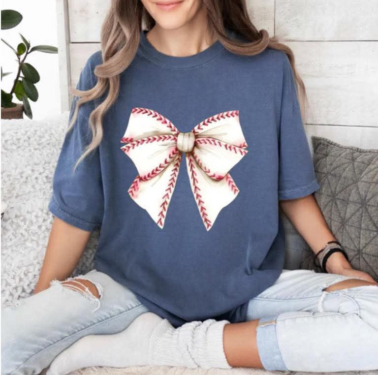 Baseball Bow T-shirt or Sweatshirt