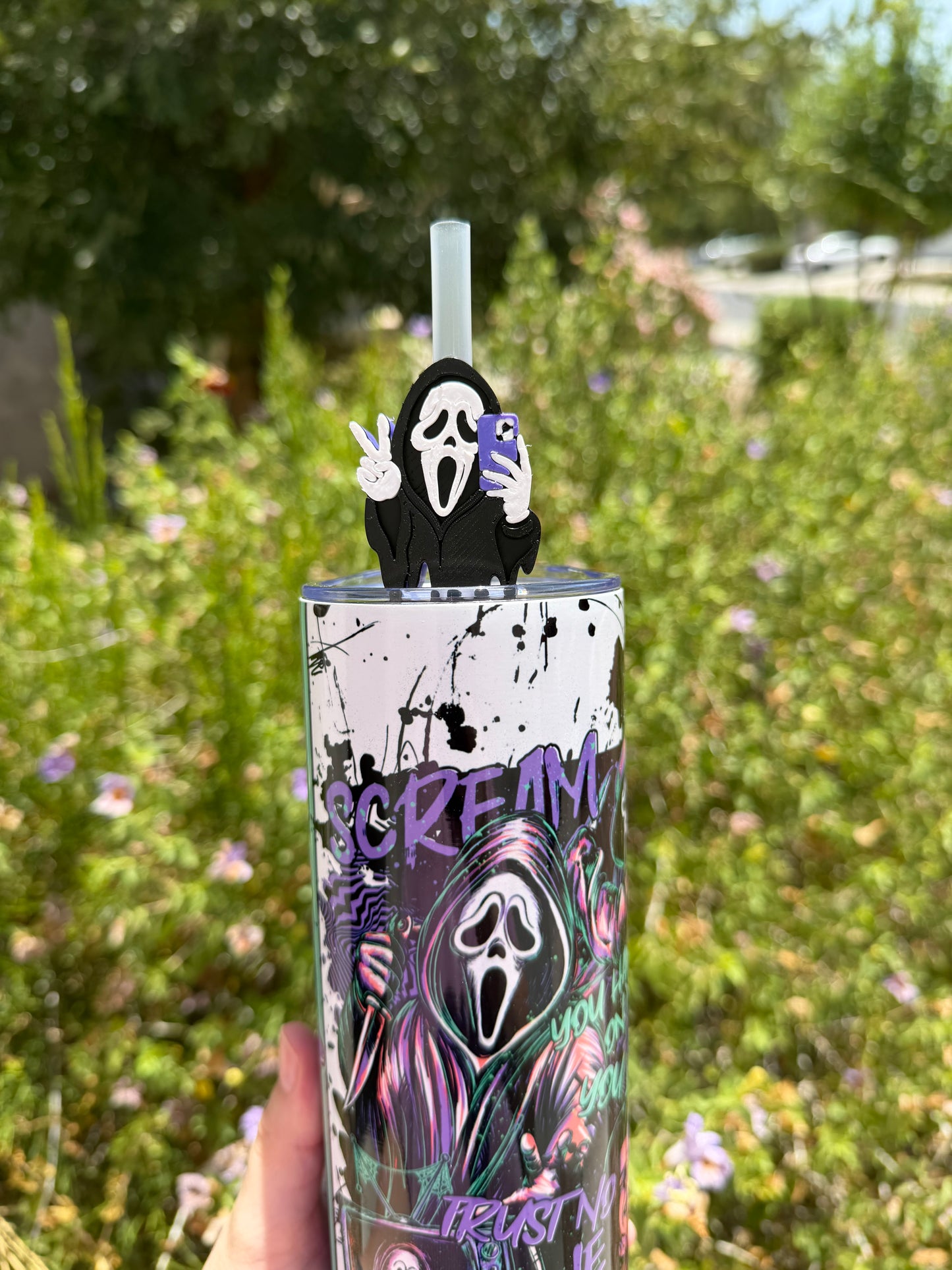 Ghostface Phone Straw Topper