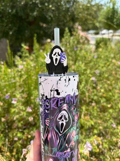 Ghostface Phone Straw Topper