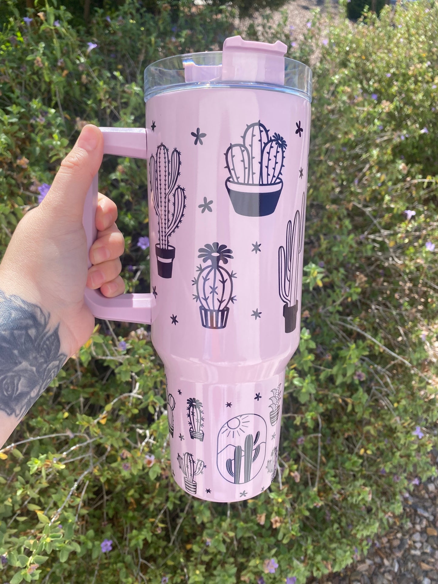 Purple Cactus 40oz Tumbler
