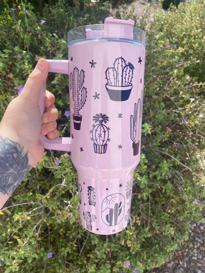 Purple Cactus 40oz Tumbler