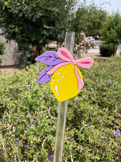 Coquette Lemon Straw Topper