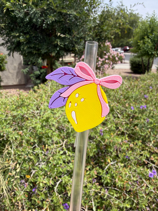 Coquette Lemon Straw Topper
