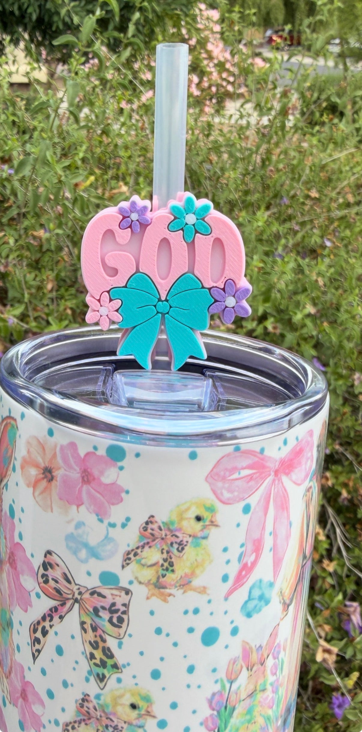 God Floral Straw Topper