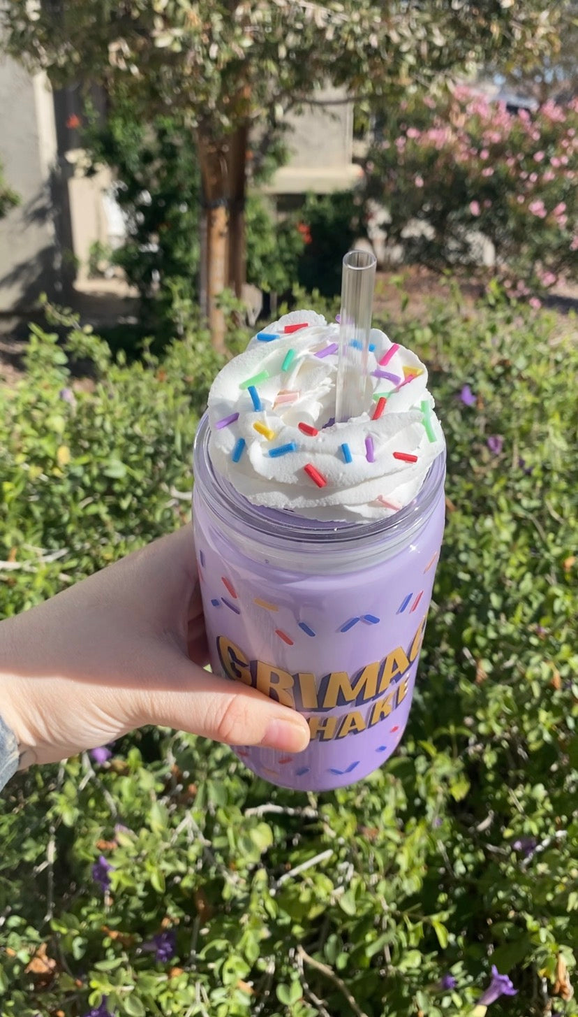 Grimace Shake Acrylic Snow Globe with Decorated Lid