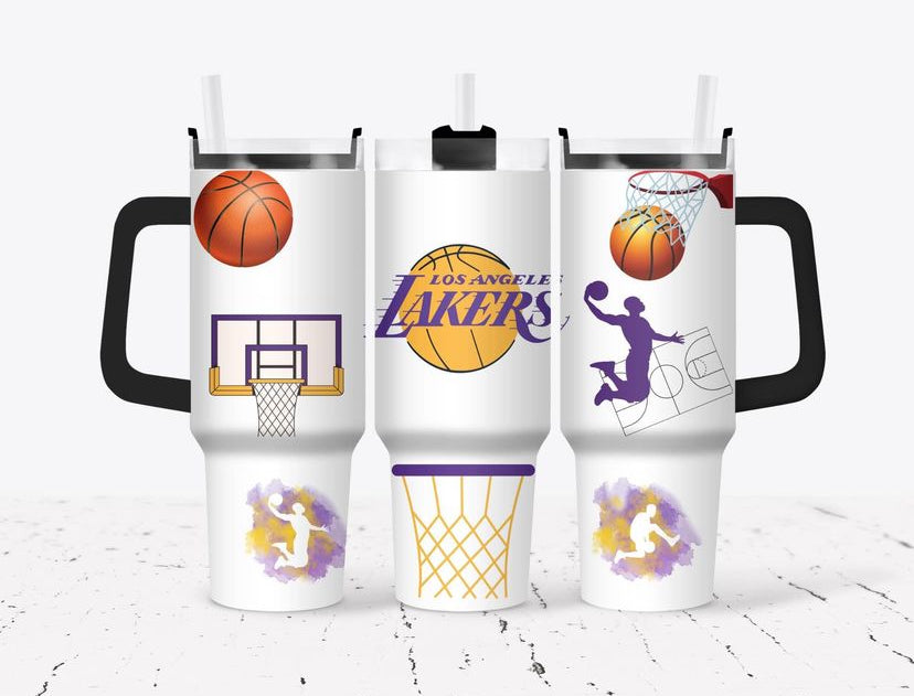 LA Lakers Basketball 40oz Tumbler with Handle