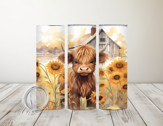 Sunflower Cow 20oz Tumbler