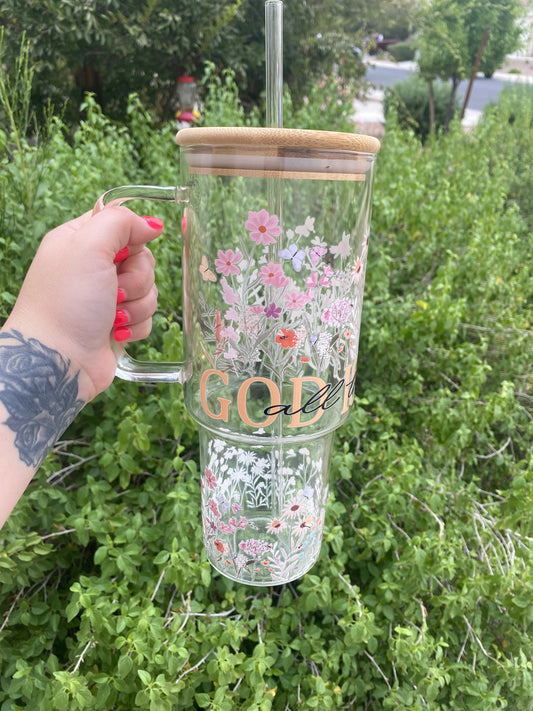 God is Good All The Time 40oz Glass Tumbler