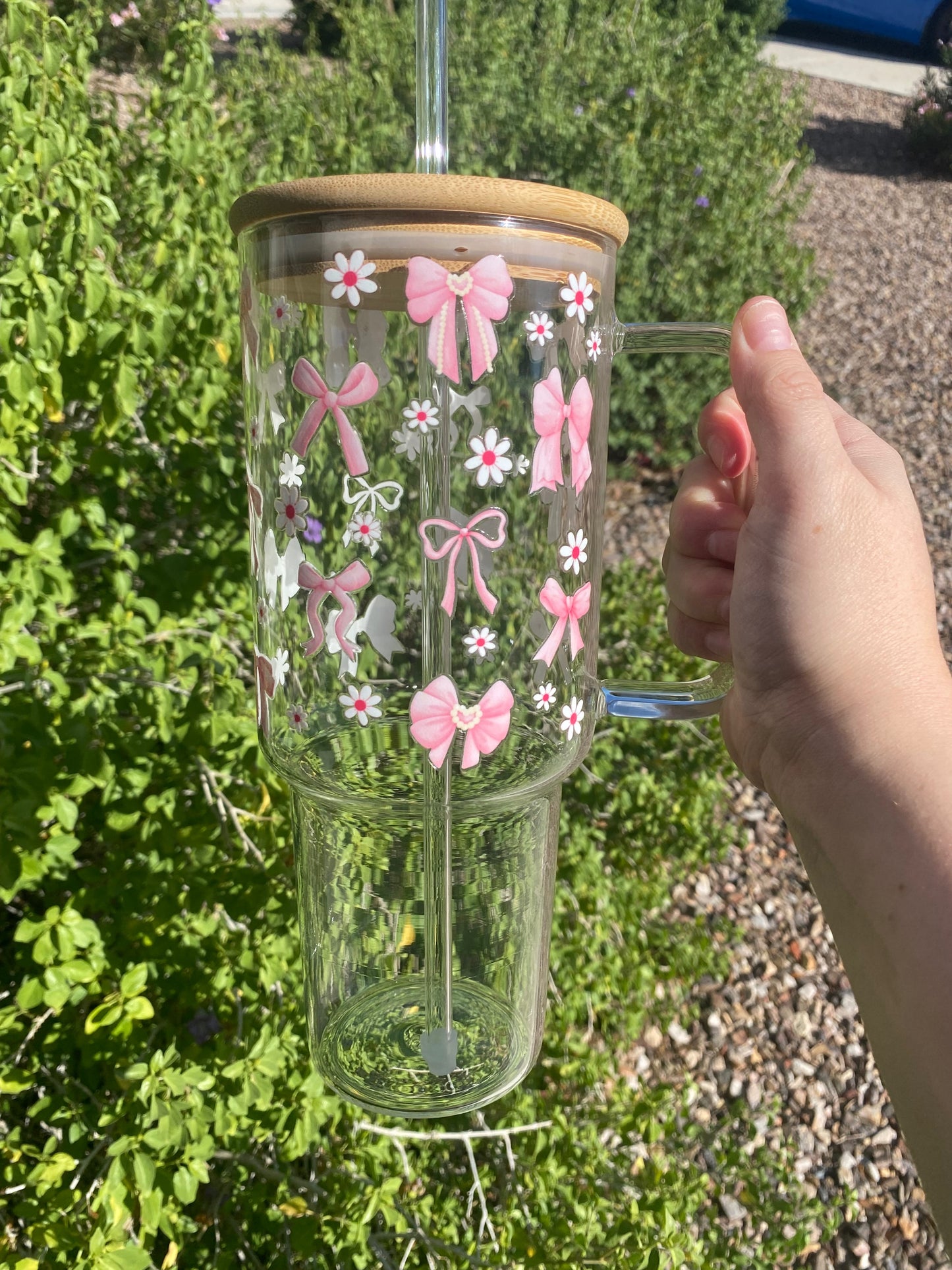 Pretty Bow Glass 40oz Tumbler