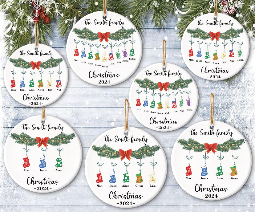 Personalized Family Stockings Ornament